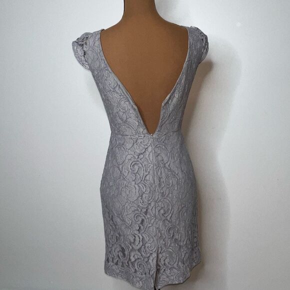 J. Crew, Elsa Dress Leavers Lace in Stormy Gray, Bridesmaid Women’s 0 Petite - Picture 5 of 13